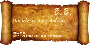 Bankós Barnabás névjegykártya