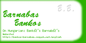barnabas bankos business card